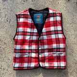 1990s Forestguard Globetrotter Vintage Plaid Flannel Button Up Vest