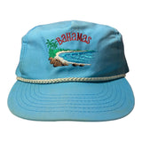 1980s Bahamas Vintage Rope Baby Blue Embroidered Hat