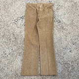 1970s Lee Tan Corduroy True Vintage Bell Bottom Pants