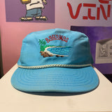 1980s Bahamas Vintage Rope Baby Blue Embroidered Hat