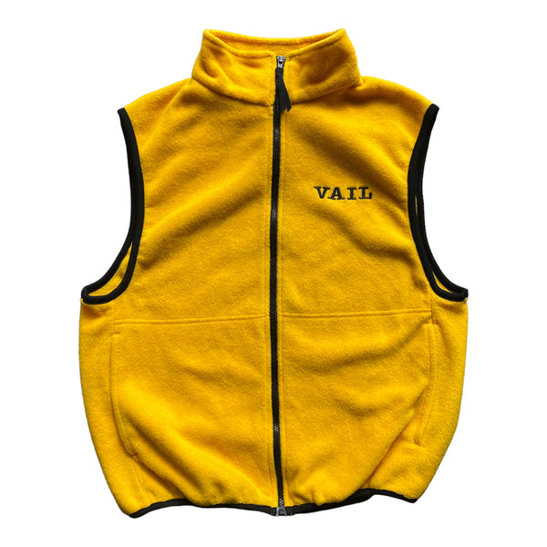 Vail Colorado Yellow Full Zip Fleece Vest