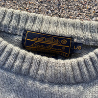 1990s / 00s Eddie Bauer Natural Vintsge Tan Wool Crewneck Sweater
