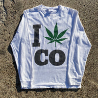 I Love Colorado Weed Leaf Long Sleeve White T-shirt