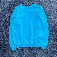 1980s Tultex Vintage Teal Raglan Crewneck Sweatshirt