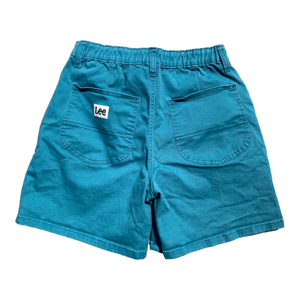 Vintage Lee Turquoise Cotton Elastic Waist Shorts