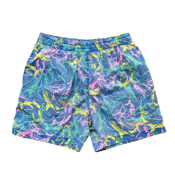 Mens Chubbies Multicolor Pastel Shark Patterned Swim Trunk Shorts