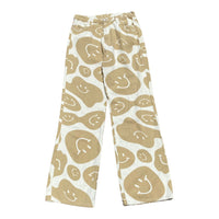 Bailey Rose Smiley Face Tan / White Cotton Jeans