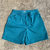 Vintage Lee Turquoise Cotton Elastic Waist Shorts