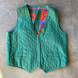 1990s Reversible Gardening Patchwork Design Green Vintage Vest