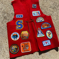 1980s 90s Red Boy Scouts Patch True Vintage Activity Vest