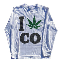 I Love Colorado Weed Leaf Long Sleeve White T-shirt