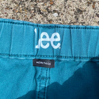 Vintage Lee Turquoise Cotton Elastic Waist Shorts