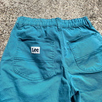 Vintage Lee Turquoise Cotton Elastic Waist Shorts