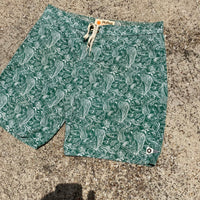 Mollusk California Green White Swim Trunks Board Shorts