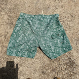 Mollusk California Green White Swim Trunks Board Shorts