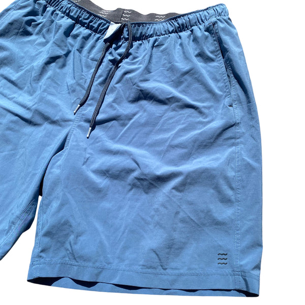 Mens Free Fly Breeze Shorts Blue Elastic Waist Athletic Shorts