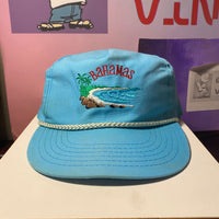 1980s Bahamas Vintage Rope Baby Blue Embroidered Hat