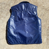 1990s Alpine Ski Vintage Blue Zip Up Puffer Vest