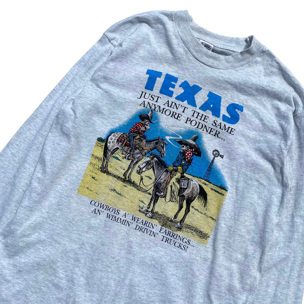 1990s Texas Long Sleeve Vintage Funny Joke T-shirt