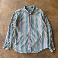 90s Stockton Vertical Striped Colorblock Button Up Shirt