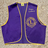 1970s Lions International Embroidered Vintage Purple Gold Members Vest