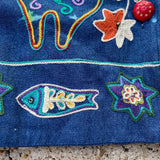 Y2K Indigo Moon Tie Dye Embroidered Art Jacket