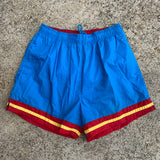 1990s Athletic Works Vintage Blue/Red/Yellow Polycotton Shorts
