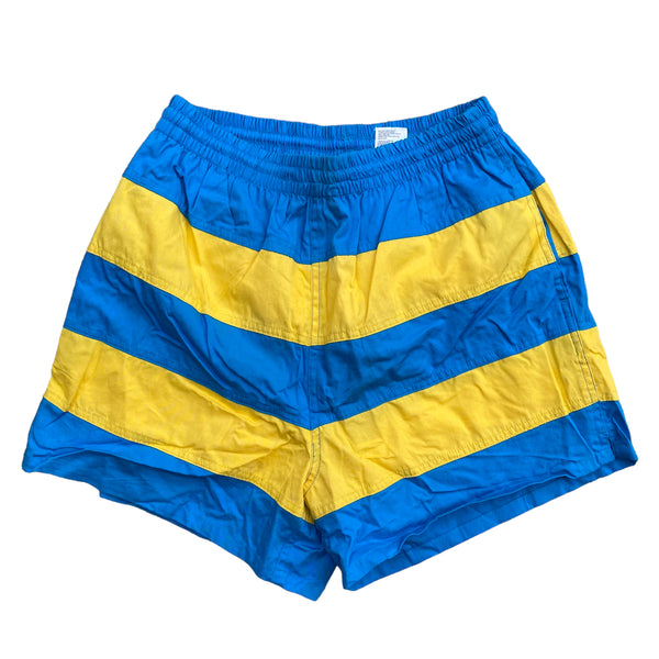 Vintage Athletic Works Blue Yellow Striped Shorts