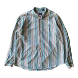 90s Stockton Vertical Striped Colorblock Button Up Shirt