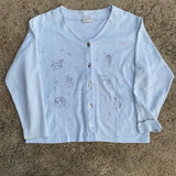 Vintage Angelfire Artisan Sunschein Designs Baby Blue Button Up Cardigan Sweater