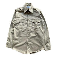 1970s Woolrich True Vintage Military Style Tan Button Up Collared Shirt