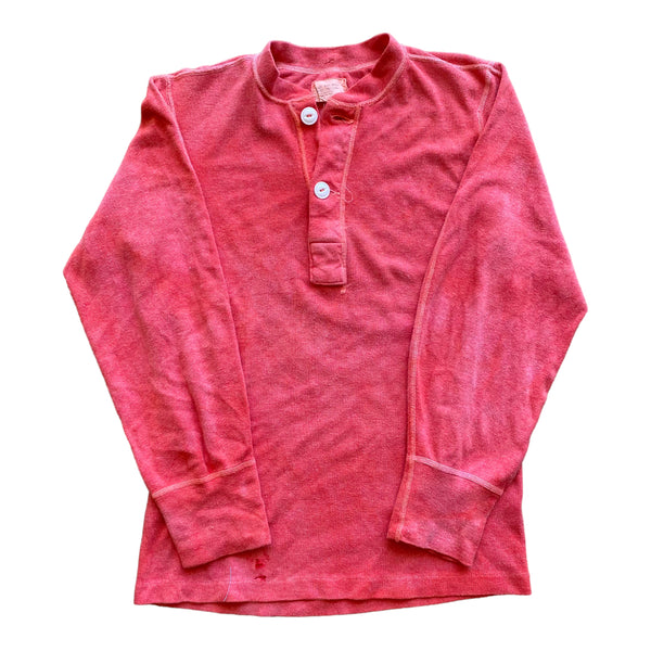 1960s Type 1 True Vintage Military Issued Dyed Salmon Thermal long Sleeve Henley Shirt