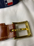Country Club Prep Canvas and Leather Solid Brass Belt