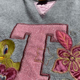 Y2K Tweety Bird Looney Tunes Embroidered Vintage Fleece Sweatshirt